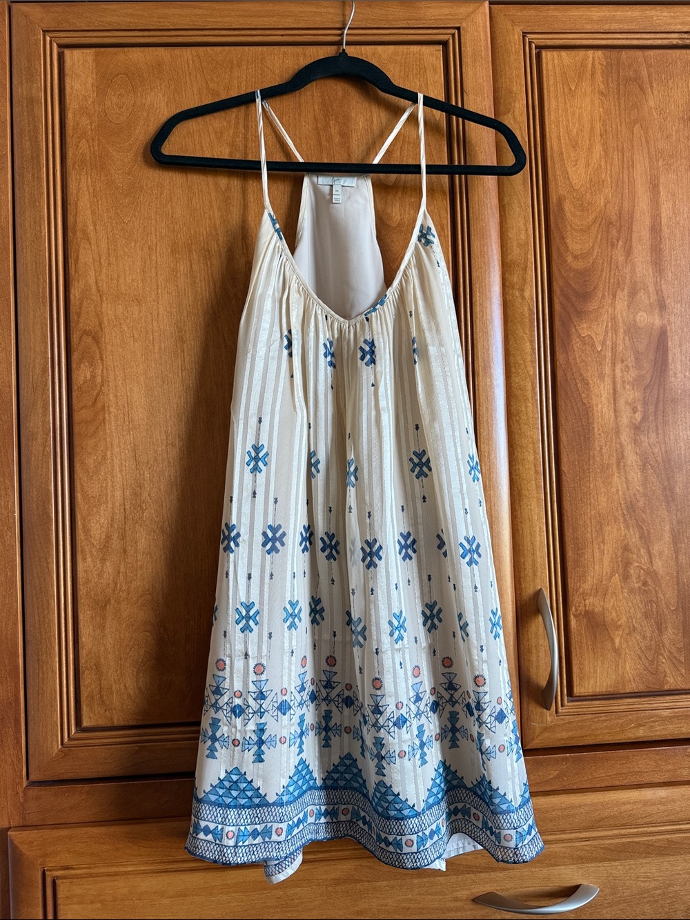 Joie Cream Mini Dress with Blue  Border